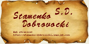 Stamenko Dobrovocki vizit kartica